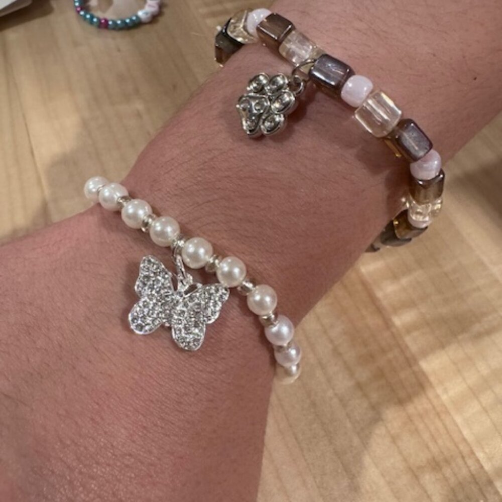Handmade set of two bracelets with charms